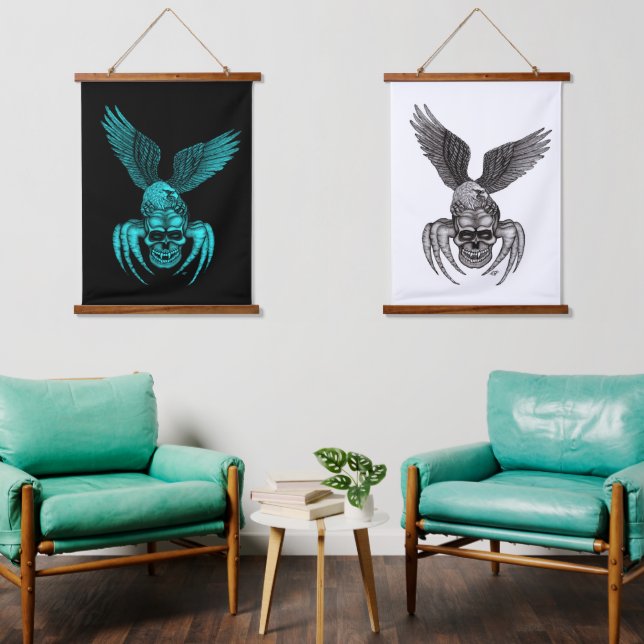 Spiderskull with Eagle Hanging Tapestry (Living Room)
