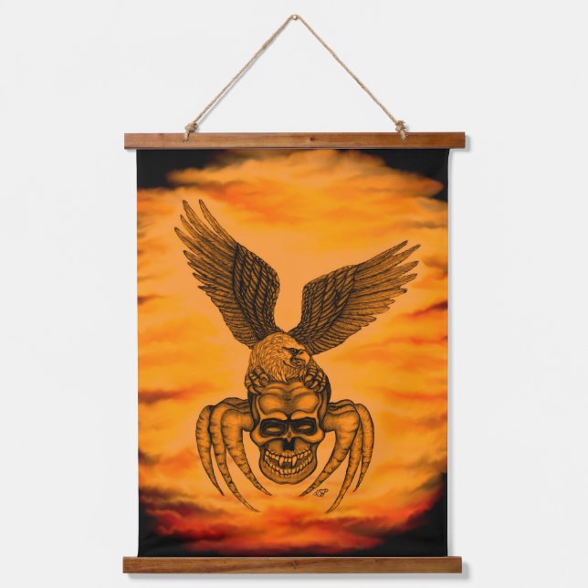 Spiderskull with Eagle Hanging Tapestry (Front)