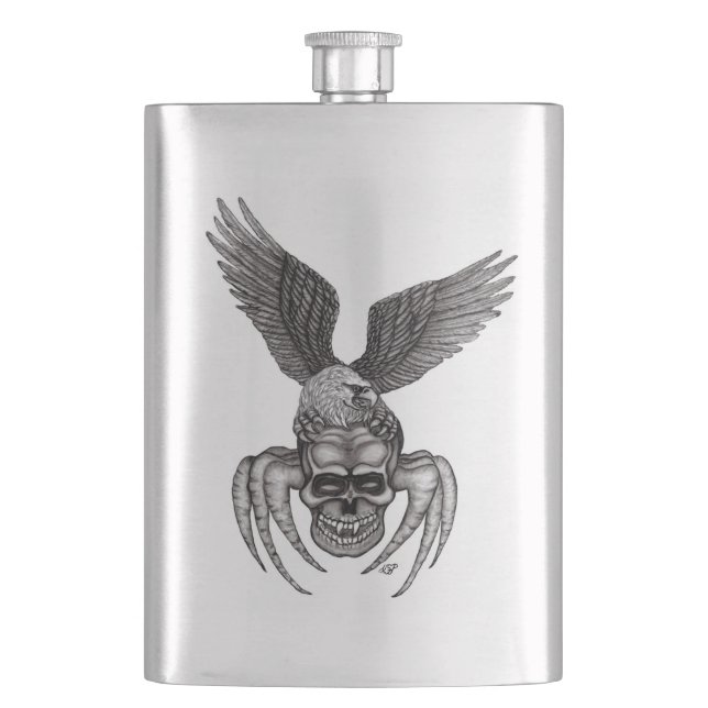 Spiderskull with Eagle Hip Flask (Front)