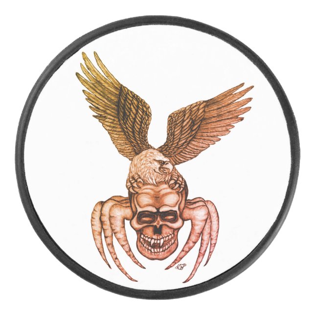 Spiderskull with Eagle Hockey Puck (Front)