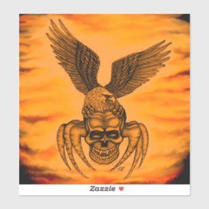 Spiderskull with Eagle in Tattoo-style