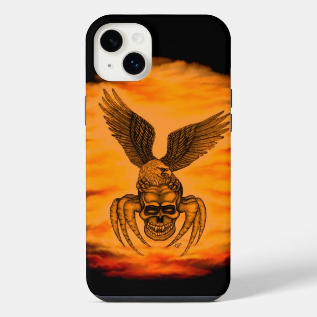 Spiderskull with Eagle iPhone Case (Back)