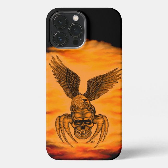 Spiderskull with Eagle iPhone Case (Back)