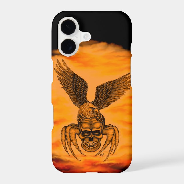 Spiderskull with Eagle iPhone Case (Back)