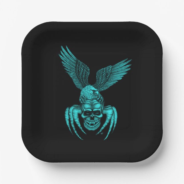 Spiderskull with Eagle Paper Plate (Front)