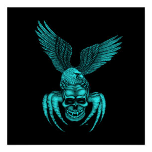 Spiderskull with Eagle Poster