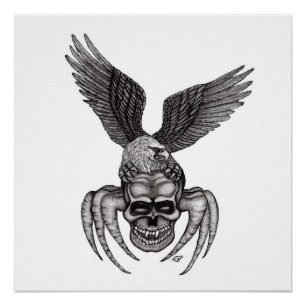 Spiderskull with Eagle Poster