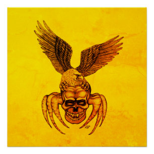 Spiderskull with Eagle Poster