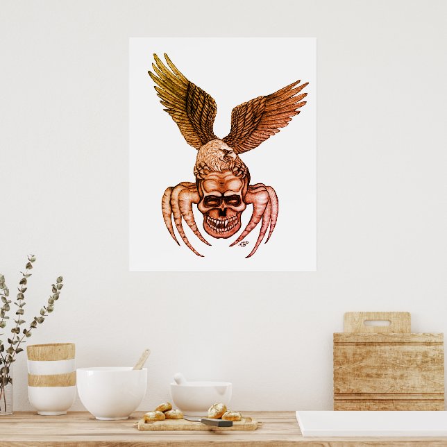 Spiderskull with Eagle Poster (Kitchen)
