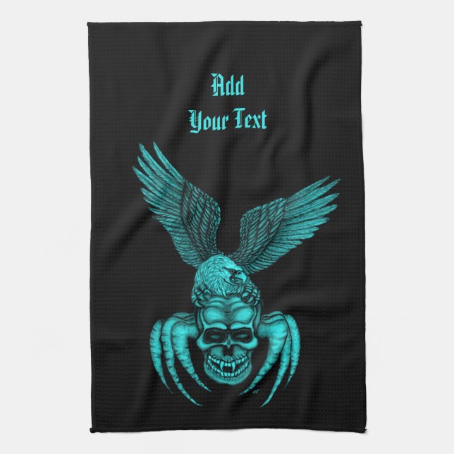 Spiderskull with Eagle Tea Towel (Vertical)