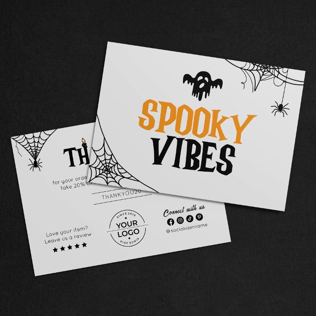 Spiderweb Candle Spooky Vibes Halloween Thank You Card (Creator Uploaded)