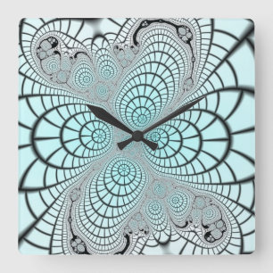 Spiderweb Fractal Square Wall Clock
