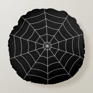 Spiderweb Gothic Halloween Round Cushion