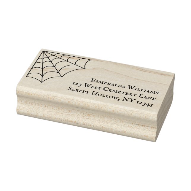 Spiderweb Graphic Custom Goth Return Address Rubber Stamp (Stamp)