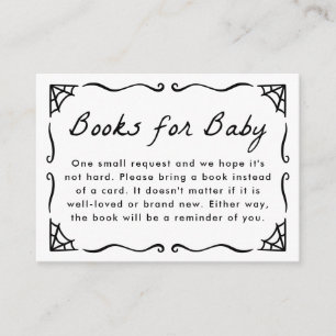 Spiderweb Halloween Baby Shower Books for Baby Enclosure Card
