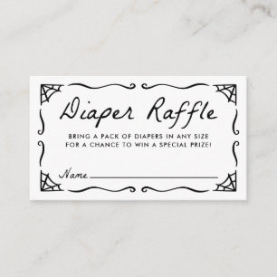 Spiderweb Halloween Baby Shower Diaper Raffle Enclosure Card