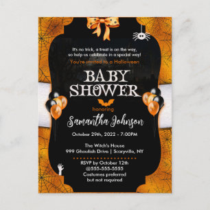 Spiderweb Halloween Baby Shower Invitation