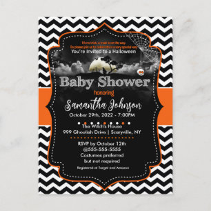 Spiderweb Halloween Baby Shower Invitation Postcard