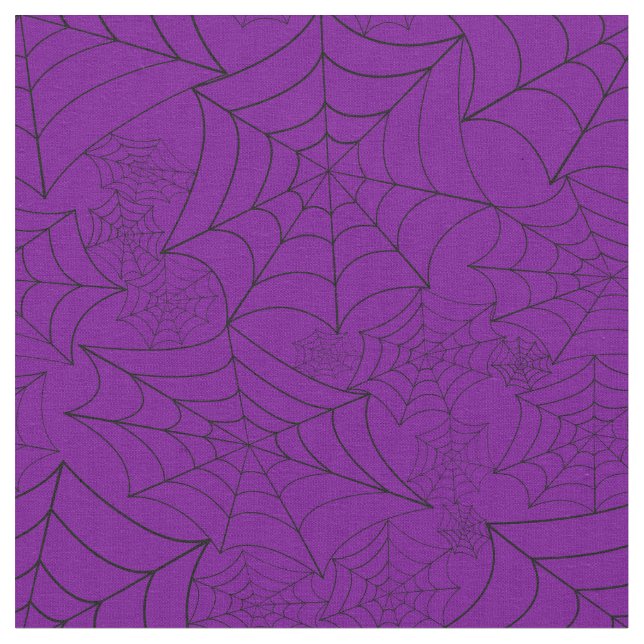 spiderweb halloween gothic spider web purple fabric (Close Up)