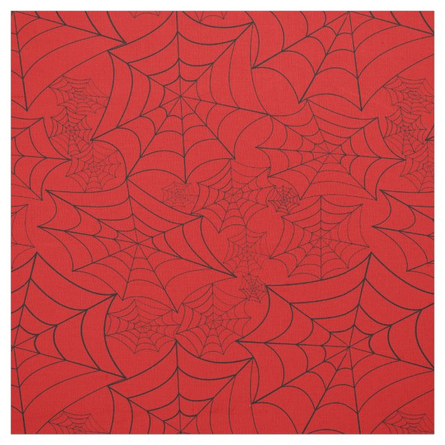 spiderweb halloween gothic spider web red fabric (Swatch)