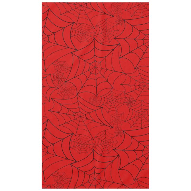 spiderweb halloween gothic spider web red tablecloth (Front)