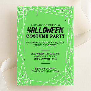 Spiderweb Halloween Party Invitation