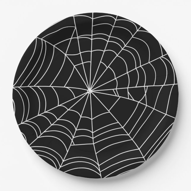 Spiderweb Halloween Party Plate, 9" Paper Plate (Front)