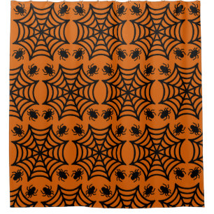 Spiderweb Halloween Shower Curtain