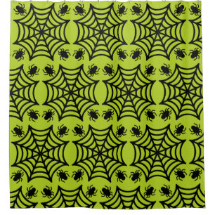 Spiderweb Halloween Shower Curtain