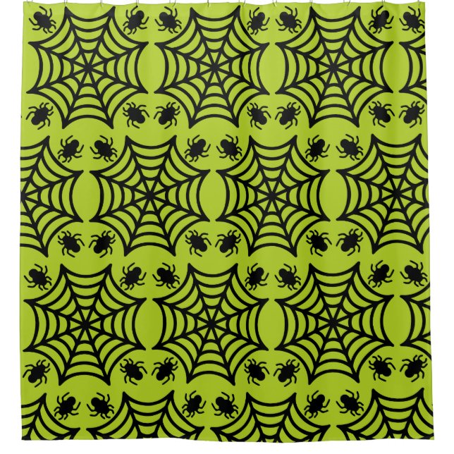 Spiderweb Halloween Shower Curtain (Front)