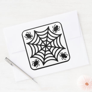 Spiderweb Halloween Square Sticker