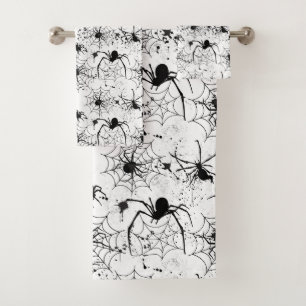 Spiderweb Pattern Halloween Bath Towel Set
