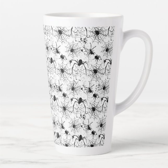 Spiderweb Pattern Halloween  Latte Mug (Right)