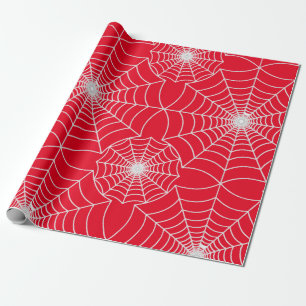 SPiderWeb Patterned Red Design Wrapping Paper