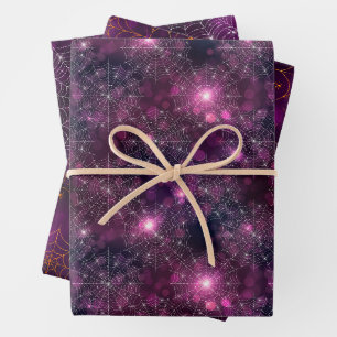 Spiderweb Purple Designs Wrapping Paper Sheets