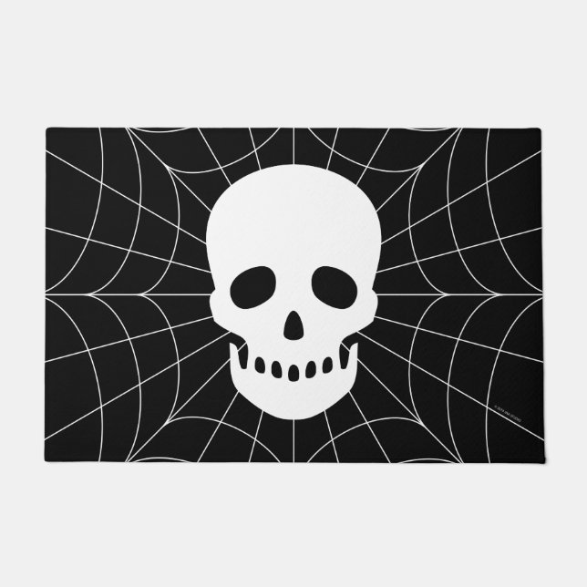 Spiderweb Skull Door Mat (Front)