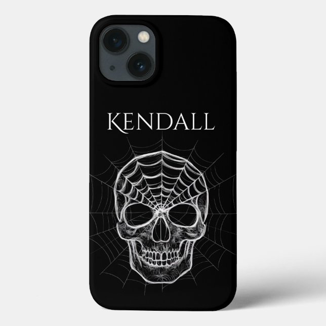 Spiderweb Skull Personalised Phone Case (Back)