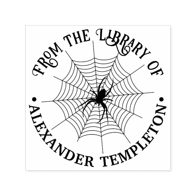 SpiderWeb & Spider #2 Silhouette From the Library Self-inking Stamp (Design)