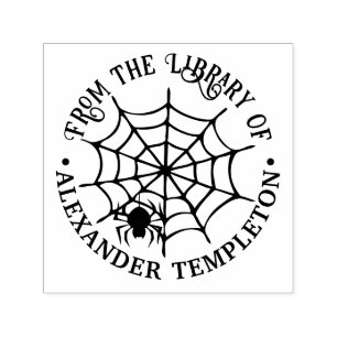 SpiderWeb & Spider Silhouette From the Library of Self-inking Stamp