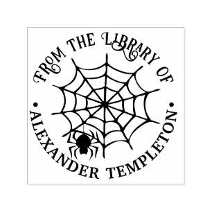 SpiderWeb & Spider Silhouette From the Library of Self-inking Stamp