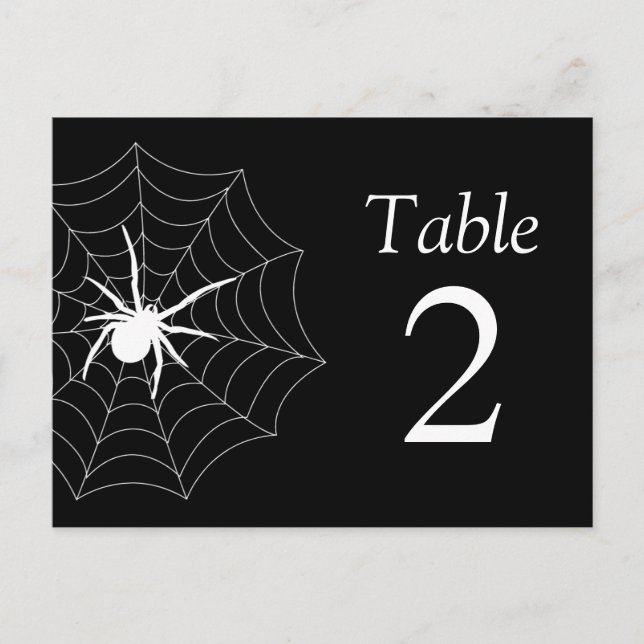 Spiderweb Table Numbers (Black / White) Postcard (Front)