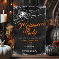 Spiderweb + Vintage Script Decayed Halloween Party