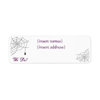 Spiderweb Wedding Return Address Labels