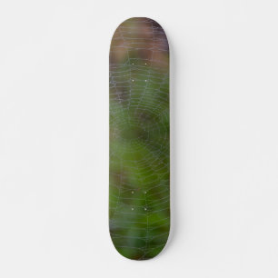 Spiderweb With Droplets Skateboard