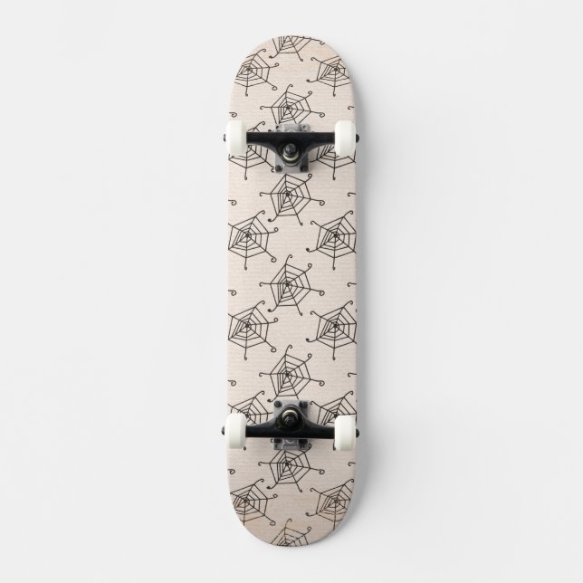 spiderwebgrungepaper BLACK NEURTAL SPIDERWEBS SPID Skateboard (Front)