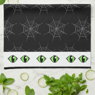 Spiderwebs and Big Eyes Kitchen Towel