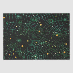 Spiderwebs and Dots Modern Black Halloween Tissue Paper