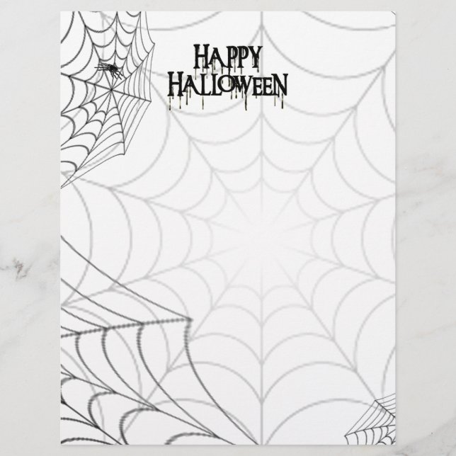 Spiderwebs And Happy Halloween Creepy Text Flyer (Front)