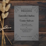 Spiderwebs Black and Grey Gothic Wedding Invitation<br><div class="desc">These gothic style wedding invitations feature black spiderweb accents at the corners with all of your event details in black lettering against a grey coloured background. The reverse side is plain black.</div>