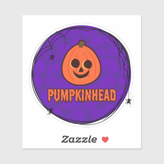 Spiderwebs & Pumpkinheads Round Sticker (Sheet)